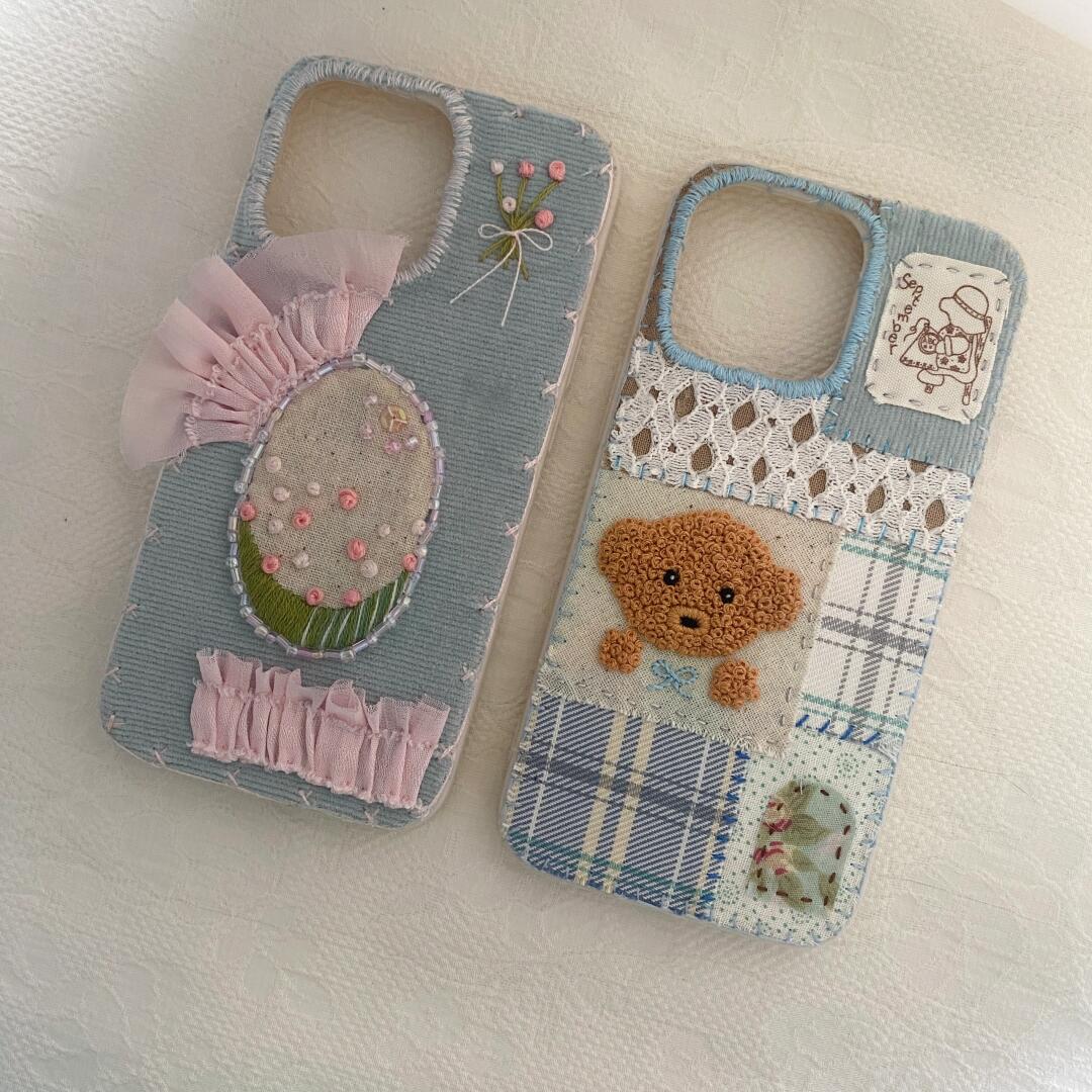 Custom Handmade Fabric Phone Case Personalized Embroidery