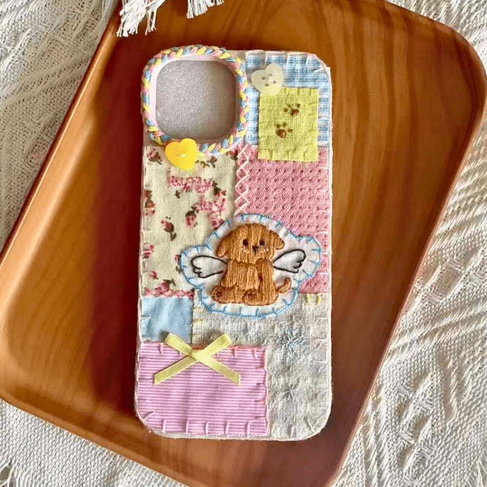 Custom Handmade Fabric Phone Case Personalized Embroidery - Fiufiu