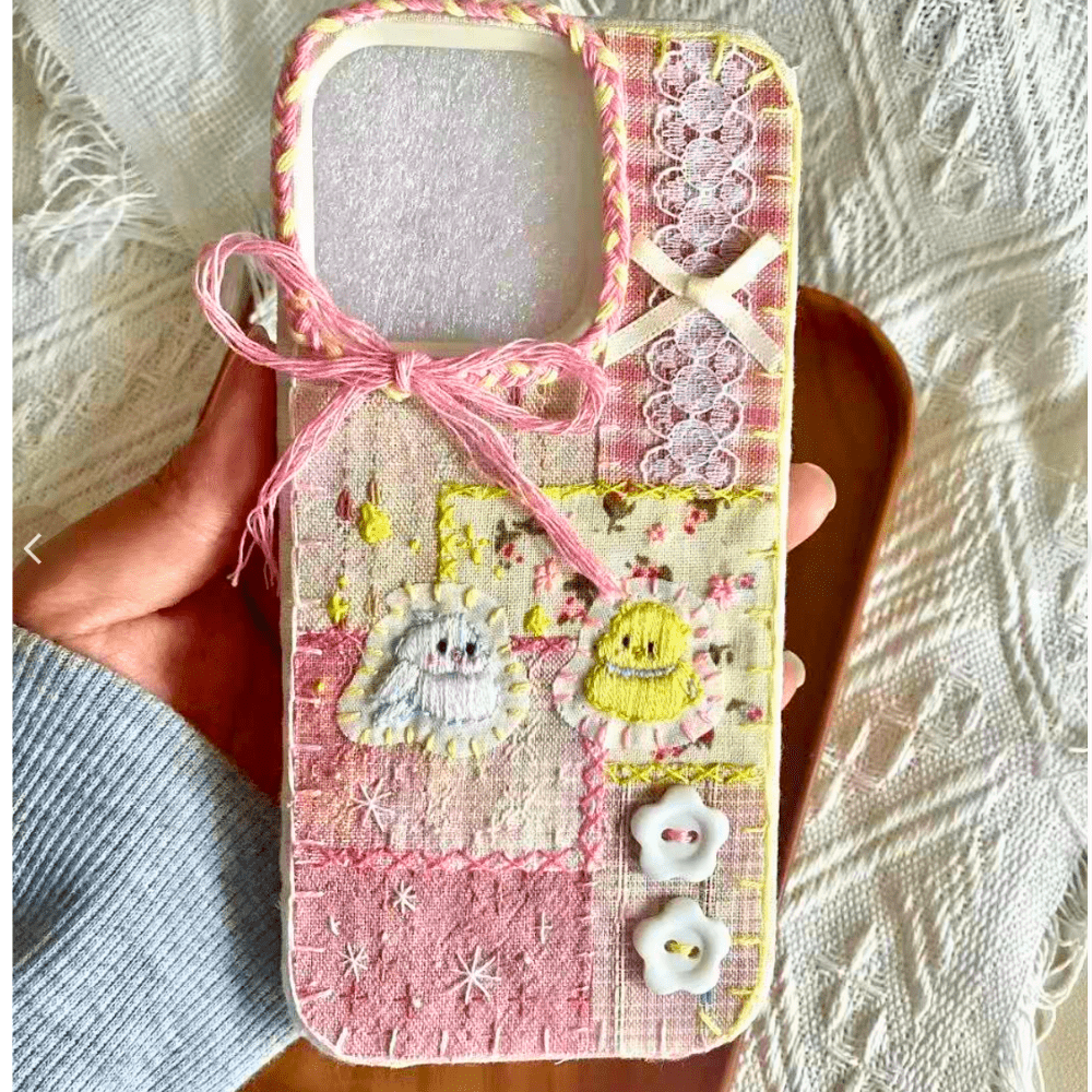 Custom Handmade Fabric Phone Case Personalized Embroidery - Fiufiu