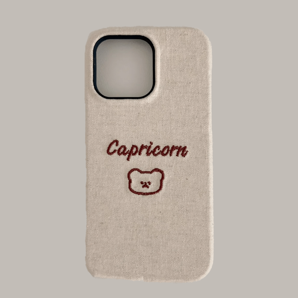 Embroidered Name Custom Fabric Phone Case - Minimalist Denim Style