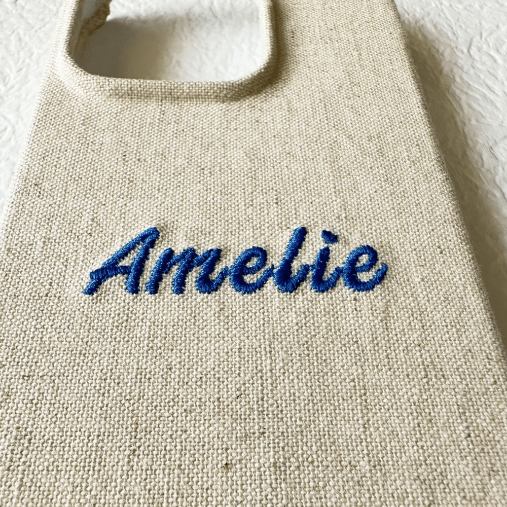 Embroidered Name Custom Fabric Phone Case - Minimalist Denim Style