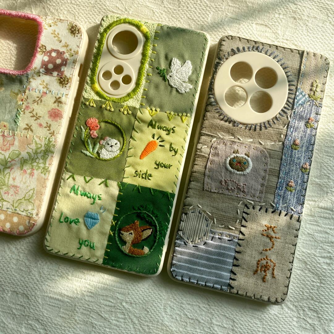 Custom Handmade Fabric Phone Case Personalized Embroidery - Fiufiu#product_name