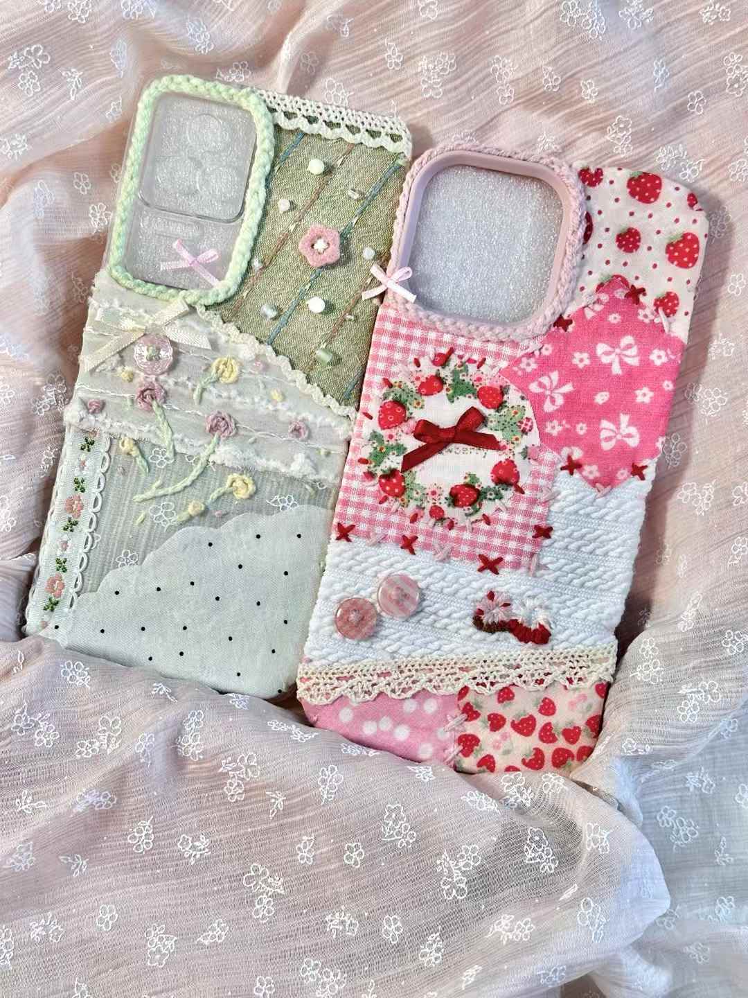 Custom Handmade Fabric Phone Case - Spring Floral Style - Fiufiu#product_name