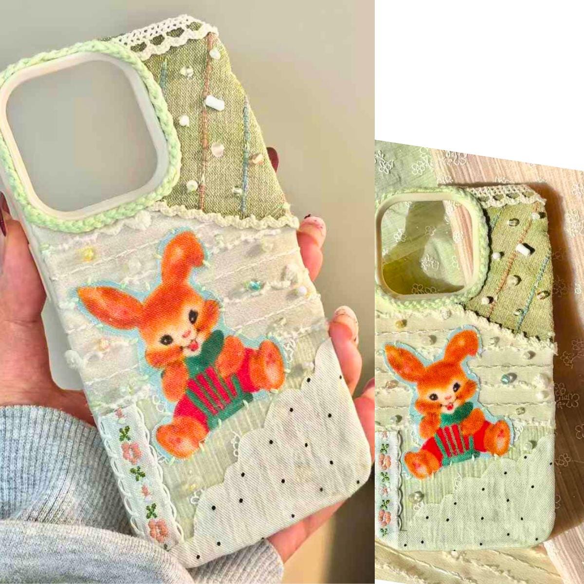 Custom Handmade Fabric Phone Case - Spring Floral Style personalized gift perfect Fits all models foldable phones and Nothing Phone