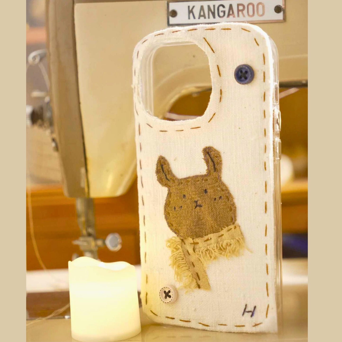 Handmade Fabric Phone Case - Vintage Minimalist Style Custom Portrait Pet Lover Gift for Newborns, Weddings & Easter