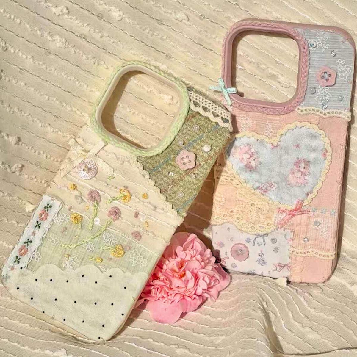 Custom Handmade Fabric Phone Case - Spring Floral Style personalized gift perfect Fits all models foldable phones and Nothing Phone