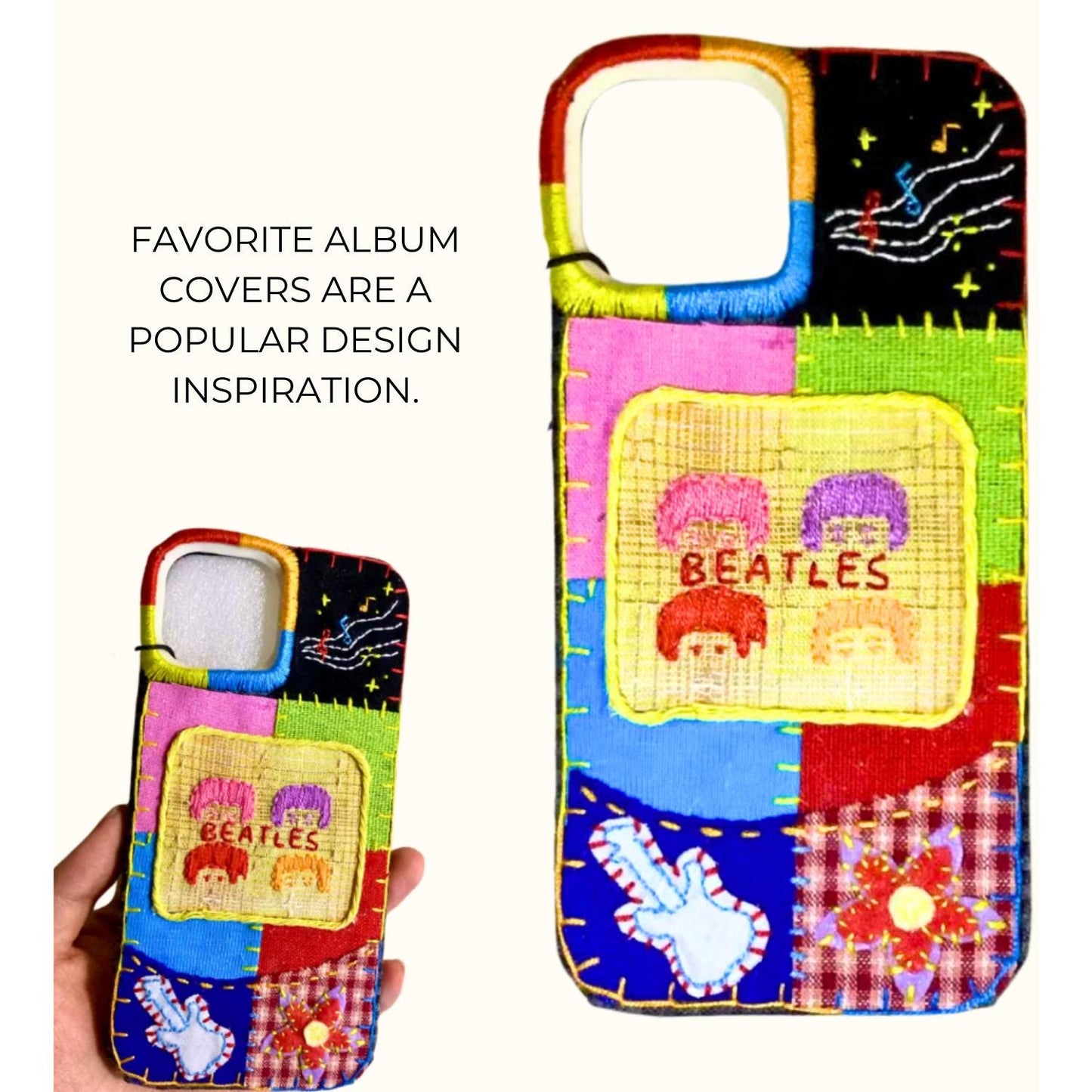 Custom Handmade Fabric Phone Case Personalized Embroidery iPhone Case Gift for Her Him Mother’s Day Father’s Day Newborn DIY Pet Photos