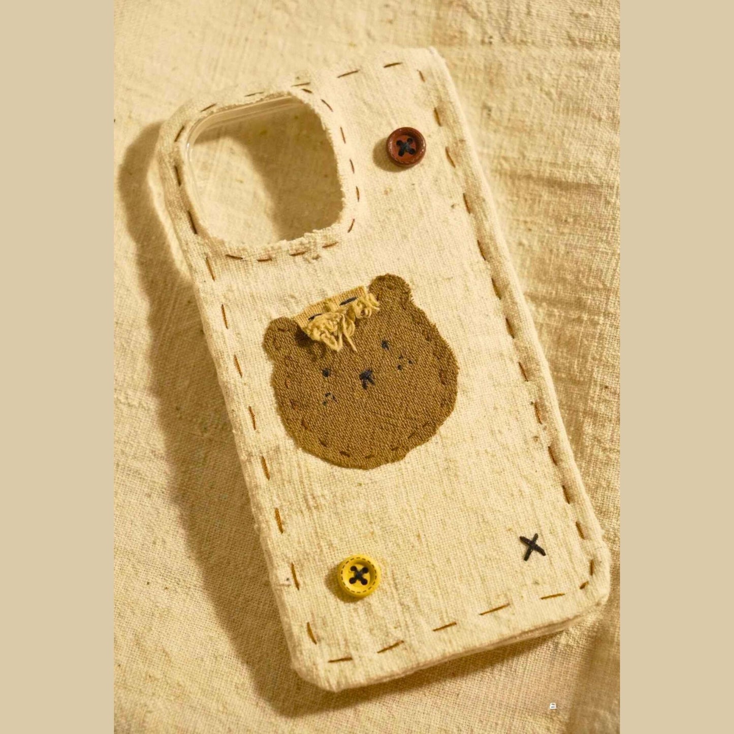 Handmade Fabric Phone Case - Vintage Minimalist Style Custom Portrait Pet Lover Gift for Newborns, Weddings & Easter