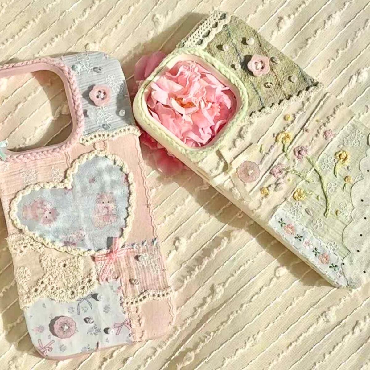 Custom Handmade Fabric Phone Case - Spring Floral Style personalized gift perfect Fits all models foldable phones and Nothing Phone