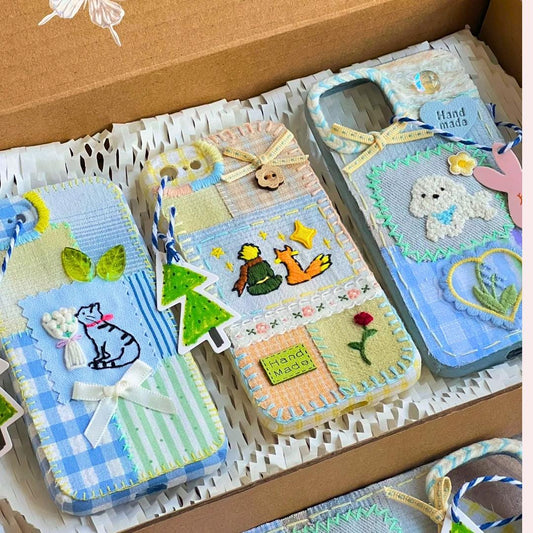Handmade Custom Fabric Phone Case Personalized Gift Girlfriend Anniversary Customizable Fits All Models Foldable Phones and Nothing Phone