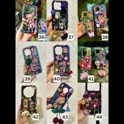 Handmade Artistic Phone Case Gothic Lolita Embroidery Beadwork Magical Dark Style Fits All Phone Models Unique Gift for Her Bold Rock Punk